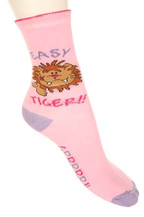 Sockshop Girls 2 Pair Easy Tiger Cotton Rich Socks Pink