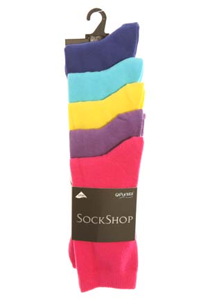 Sockshop Girls 5 Pair Plain Ankle High Socks 6-8.5-kids