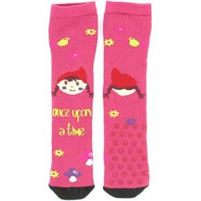 Sockshop Kids 1 Pair Once Upon A Time Cotton Rich Slipper Socks 12.5-3.5 Kids - Pink