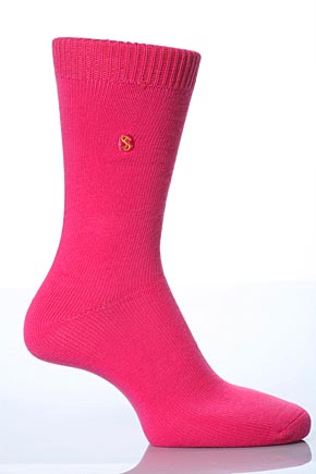 SockShop Ladies 1 Pair SockShop Colour Burst Cotton Sock In 19 Colours Sweet Pink