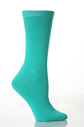 SockShop Ladies and Mens 1 Pair SockShop Colours Outstanding Value Plain Forest Green Cotton Socks Forest Gre