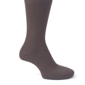 Sockshop Mens 1 Pair Colours Single Cotton Rich Socks 12-14 Mens - Seal Brown