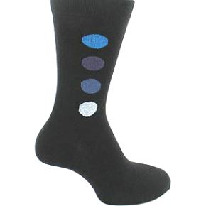 Sockshop Mens 1 Pair Four Spot Design Cotton Rich Socks 12-14 Mens - Black