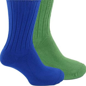 Sockshop Mens 2 Pair Chunky Rib Socks 6-11 Mens - Blue/green