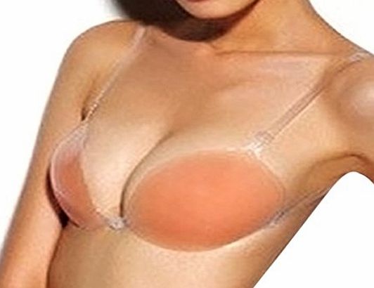SodaCoda  - Double Boost - Add 1 cup size - PARTY DIRNDL WEDDING BRA - Adhesive Silicone Strapless Backless Stick on Bras with front closure for AMAZING Cleavage and Lift (Beige, B)
