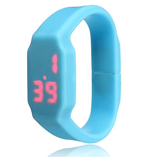 SODIAL(R) Blue Waterproof LED Sport Watch Wristband USB Memory Flash Stick Pen Drive 16G