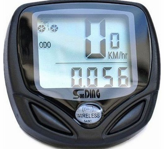 SODIAL(R) Wireless Bike Computer Speedo Odometer Average Speed Maximum Speed Cycle Bicycle
