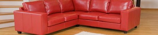 Sofa Collection Brand New Red L-Shaped Corner Sofa in Bonded Leather