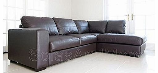 BRAND NEW - WESTPOINT - CORNER SOFA - FAUX LEATHER - RIGHT HAND SIDE (brown)