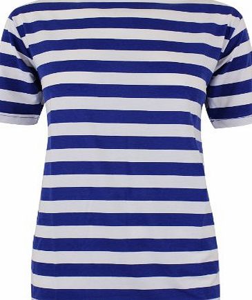 Sofias Closet Mens Boys Striped T Shirt Cotton Rich Blue White Nautical Stripe Sailor Style Top