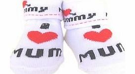 Soft Touch Cute I love Mum or I love Dad Gift Socks - Mum - 0-6 Months