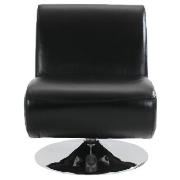 leather swivel chair, black