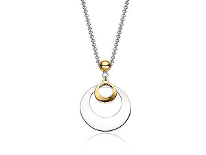 Y Luna Silver And 9ct Gold Double Circles