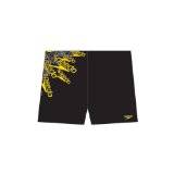 Speedo Endurance Plus Assertive Aquashort Boys Swimming Trunks (Black/Yellow 28`)