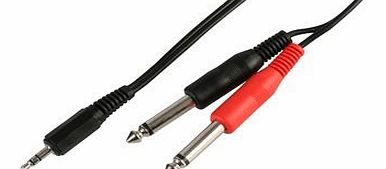 Solent Cables 3.5mm Stereo Jack Plug to 2 x 6.35mm Mono Audio Cable - 2 Metres