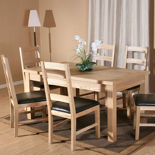 Solid Oak Furniture Solid Ash Slatted Back Dining Chairs x2