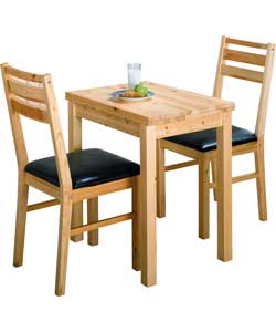Solid Pine Extendable Dining Table and 2 Chairs