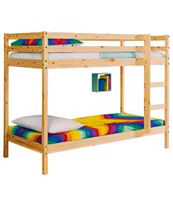 Solid Pine Shorty Bunk Bed with Sprung Mattress