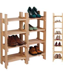 Pine Tall Shoe and Boot Storage Rack