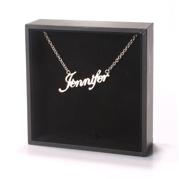 Silver Name Necklace Name Between 9-12