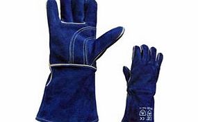 SomerFire Blue Heat Resistant Fireplace Stove Woodburner Gauntlet Fireside Gloves