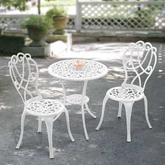 White Bistro Garden Furniture Set