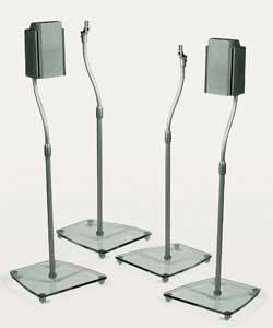 Set of 4 Glass Base Home Cinema Speaker Stands