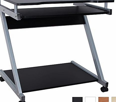 Songmics Black Office Computer Desk Z-Shaped With Sliding Keyboard / Home Office Study Workstation / Computer table Laptop Table Desk LCD811B