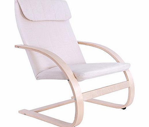 Songmics Lounge Relax Rocking Chair With Washable Covers and Foot Rest Design, Beige color, comfortable Recliners Garden Armchair LYY10M