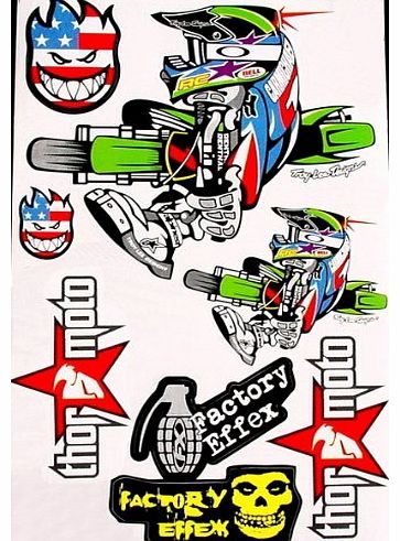 Sonic `` Motocross stickers `` FAA boys Rockstar bmx bike Scooter Moped army Decal Stickers
