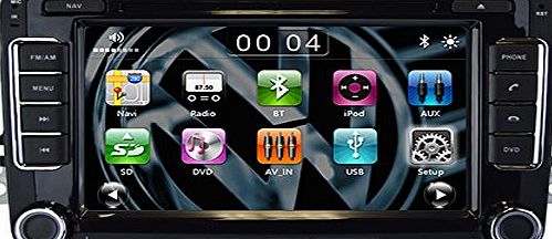 Sonic Audio RNS-VW - OEM/Factory-Style Radio/CD/DVD/Bluetooth/iPod/USB/SD/AUX/GPS/Satellite-Navigation Head Unit for VW Volkswagen Golf/Passat/Polo/Touran/Sharan/Scirocco/Amarok/Transporter/T5/Eos/Jet