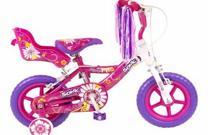 Sonic Daisy Girls Bike - White/Pink, 12 Inch