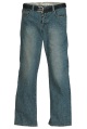 mens creased and worn bootcut jeans