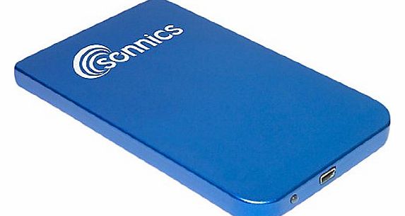 Sonnics 750GB 2.5 inch Pocket Sized External USB Hard Drive - Blue
