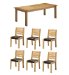 Dining Table & 6 Leather Chairs Set