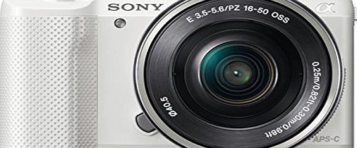 Sony a5000L Digital Camera with SEL-1650 Zoom Lens - White (20.1MP) 3 inch LCD