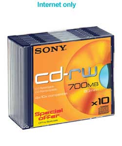 sony CD-RW -Jewell Case 10 Pack