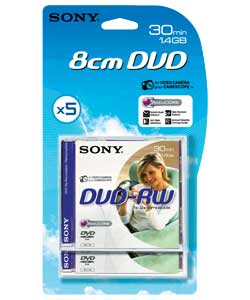 Sony DVDRW 30 Minute Camcorder Tapes - 5 Pack