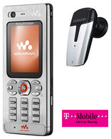 Sony Ericsson W880i Silver   Free Bluetooth Headset T-Mobile Pay as you Go Talk and Text
