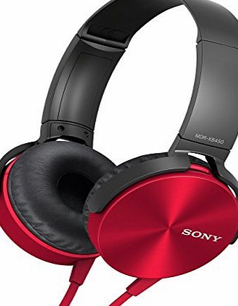 Sony MDR-XB450 Xtra Bass Overhead Headphones - Red