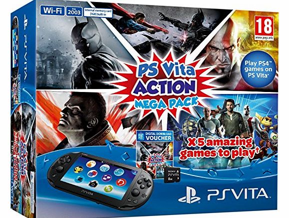 PlayStation Vita Console Plus Action Mega Pack Plus 8GB Memory Card (PS Vita)