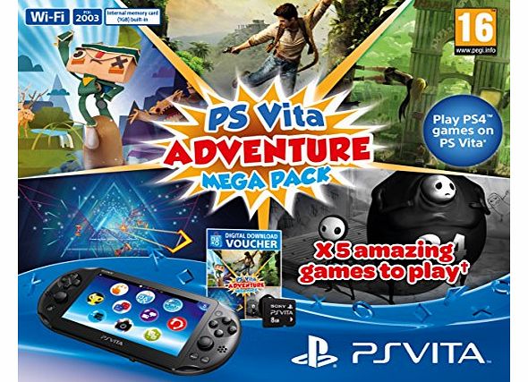 Playstation Vita Console Plus Adventure Mega Pack: 8GB Memory Card Plus WiFi (Playstation Vita)