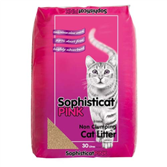 Lightweight Non-Clumping Pink Cat Litter 30Ltr by Sophisticat