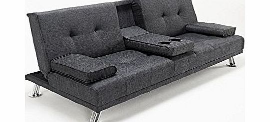 Fabric Corner Unit Suite Sofa Bed Living Room Furniture (Black)