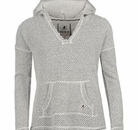 Soul Cal SoulCal Womens Ladies Texture Hoody Long Sleeves V Neck Soft Construction Top Ecru/Grey Twist 10 (S)