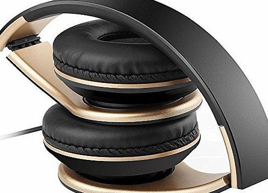 Sound Intone Foldable, Stretchable 3.5mm Headphones, Headsets for PC, Android Smartphones, Iphone, Ipad, Ipod, Samsung, MP3, MP4, MP5 Player (Black)