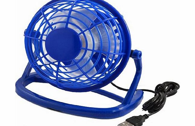 Sourcingmap 5`` Dia Blue Hard Plastic 4-blade USB Cooler Cooling Desk Mini Fan