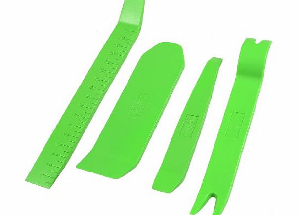 Sourcingmap Car Audio Radio 4 in 1 Plastic Trim Molding Pry Bar Removal Tool Green