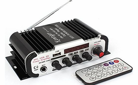 DC 12V 30W USB SD FM MP3 Car Auto Stereo Audio Amplifier Black