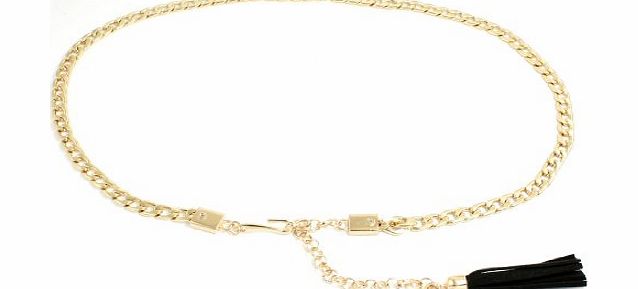 Sourcingmap Gold Tone Metal Chain Style Adjustable Waist Belt for Lady